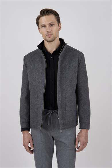 Erkek Antrasit Kaşe Mont