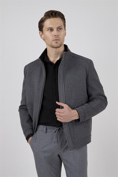 Erkek Antrasit Kaşe Mont
