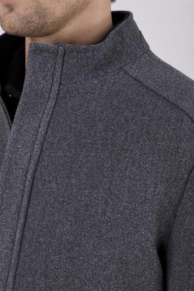 Erkek Antrasit Kaşe Mont