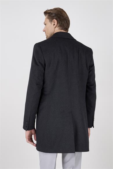Erkek Antrasit Kaşe Kaban