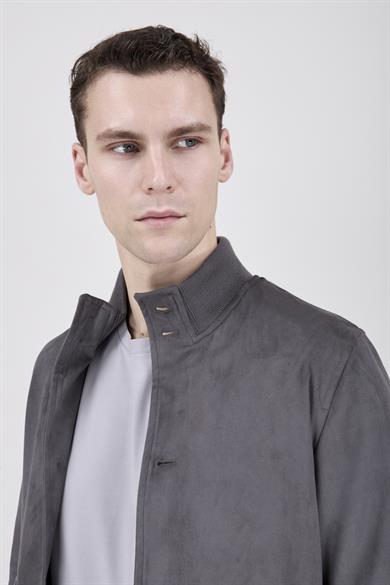 Erkek Antrasit Süet Casual Ceket