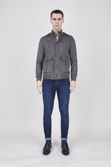 Erkek Antrasit Süet Casual Ceket