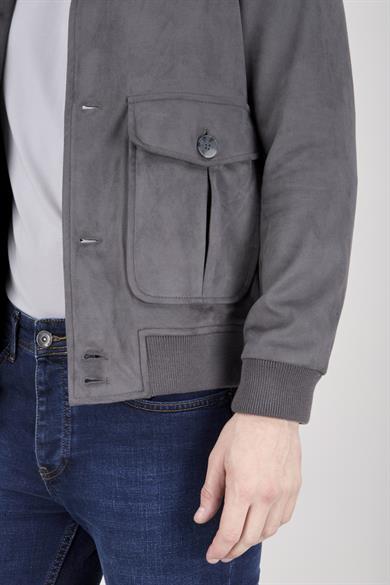 Erkek Antrasit Süet Casual Ceket