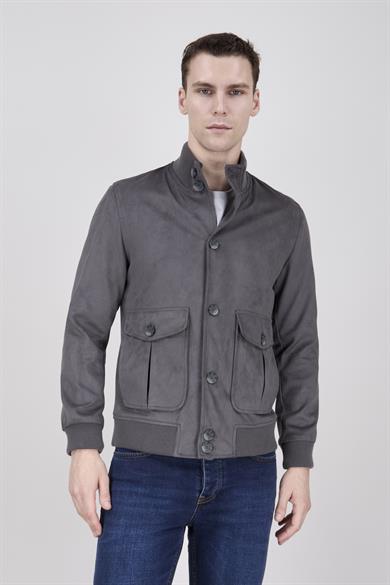 Erkek Antrasit Süet Casual Ceket