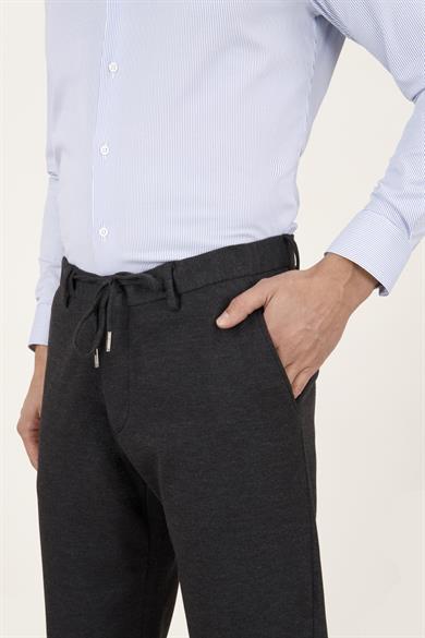 Erkek Slim Fit Mono Yaka Antrasit Yarım Astar Takım Elbise