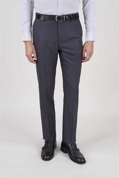 Erkek Slim Fit Sivri Yaka Antrasit Yelekli Takım Elbise