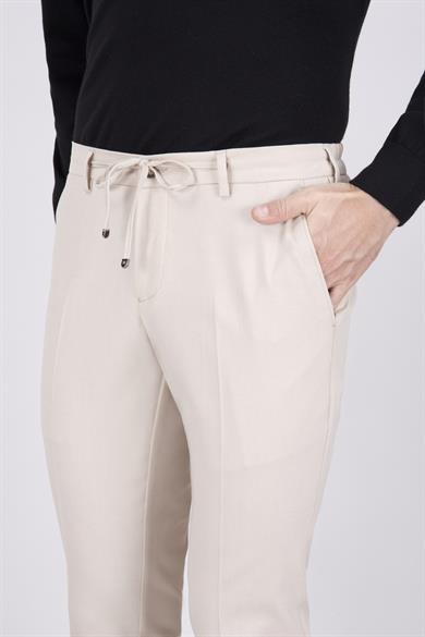Erkek Bej Bağcıklı Casual Pantolon