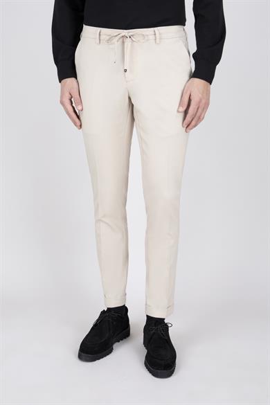 Erkek Bej Bağcıklı Casual Pantolon