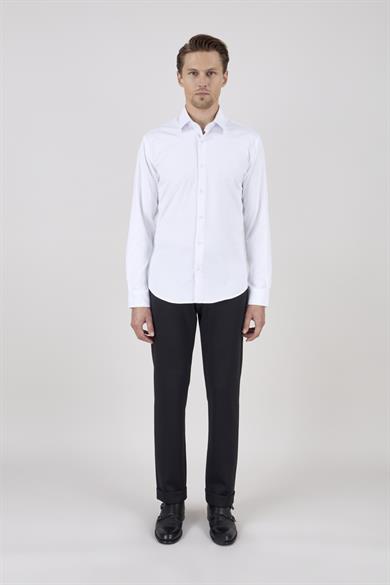 Erkek Slim Fit Beyaz Gömlek