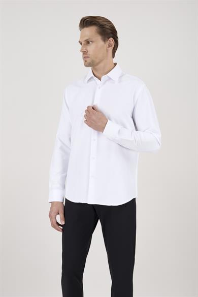 Erkek Slim Fit Beyaz Gömlek