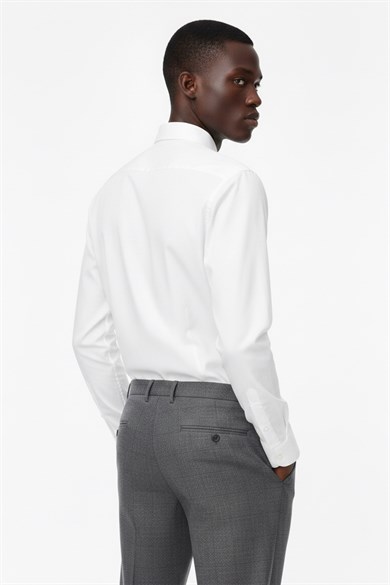 Erkek Slim Fit Beyaz Gömlek