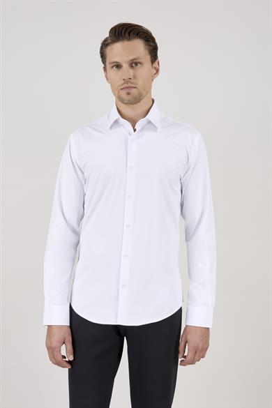 Erkek Slim Fit Beyaz Gömlek
