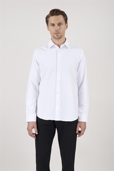 Erkek Slim Fit Beyaz Gömlek