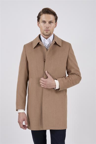 Erkek Camel Kaşe Kaban