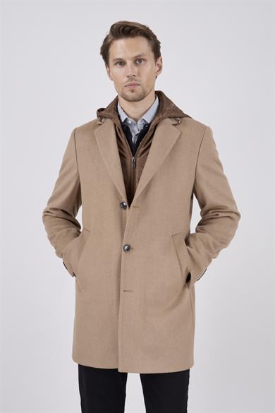 Erkek Camel Kaşe Kaban