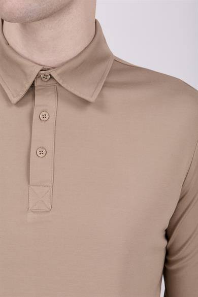 Erkek Uzun Kol Camel Polo Yaka Tişört