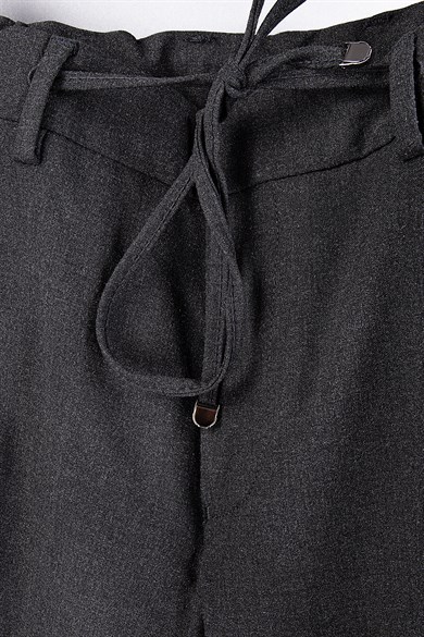 Erkek Antrasit Bağcıklı Casual Pantolon