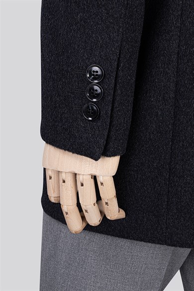 Erkek Antrasit Kaşe Kaban