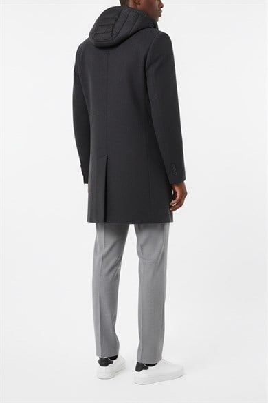 Erkek Antrasit Kaşe Kaban