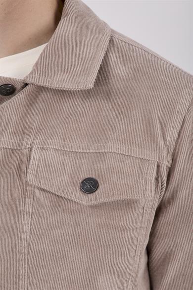 Erkek Bej Kadife Casual Mont