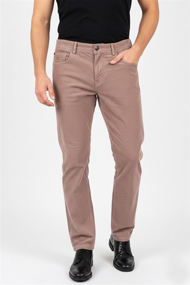 Erkek Bej Kadife Spor Pantolon