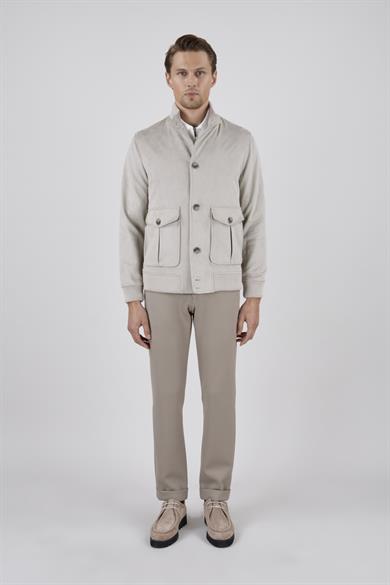 Erkek Bej Süet Casual Ceket