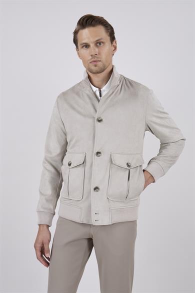 Erkek Bej Süet Casual Ceket