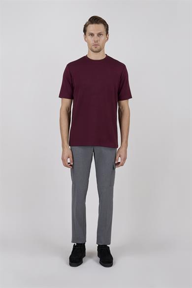 Erkek Bisiklet Yaka Bordo Tişört