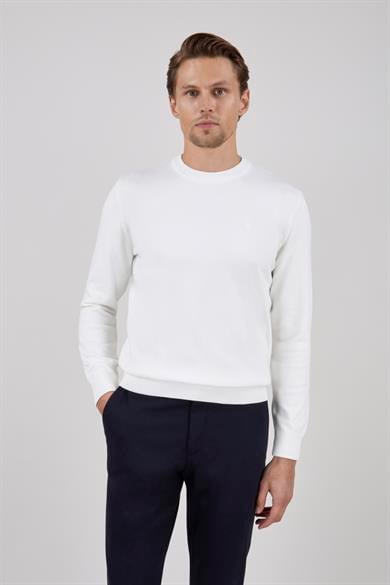 ERKEK EKRU BİSİKLET YAKA TRİKO KAZAK