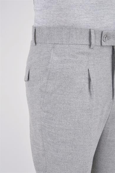 Erkek Gri Tek Pileli Pantolon