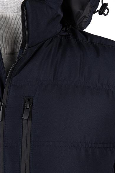 Erkek Kapşonlu Lacivert Mont