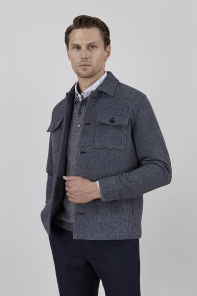 Erkek Lacivert Bebe Yaka Mont