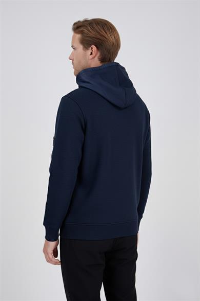 Erkek Lacivert Kapüşonlu Sweatshırt