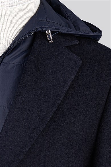 Erkek Lacivert Kaşe Kaban