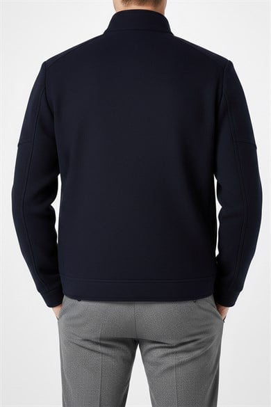 Erkek Lacivert Kaşe Mont