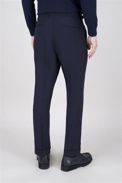 Erkek Lacivert Çift Pileli Pantolon