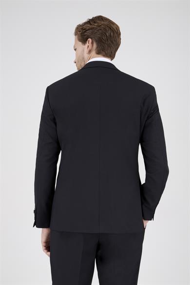 Erkek Regular Fit Mono Yaka Siyah Takım Elbise