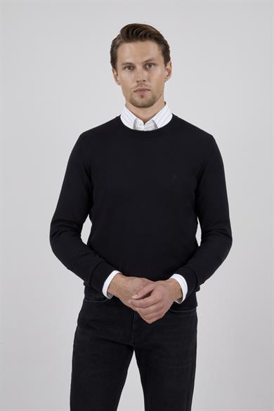 ERKEK SİYAH BİSİKLET YAKA TRİKO KAZAK