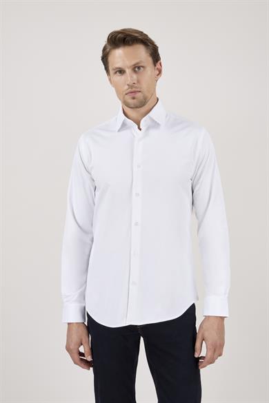 Erkek Slim Fit Beyaz Gömlek