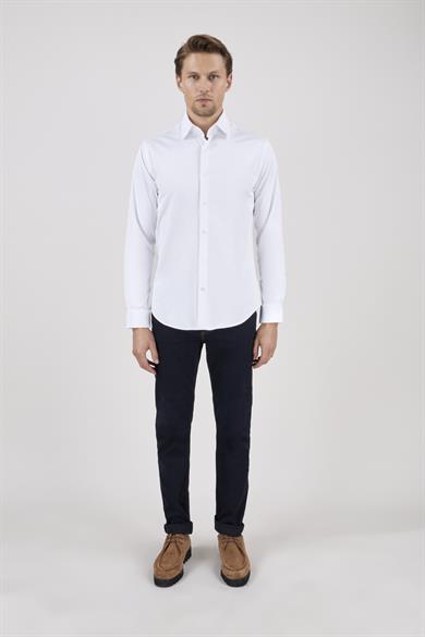 Erkek Slim Fit Beyaz Gömlek