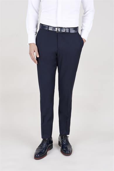 Erkek Slim Fit Damatlık Smokin Şal Yaka Lacivert Yelekli Takım Elbise