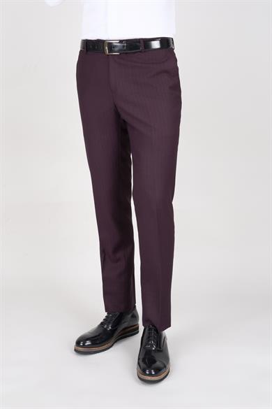 Erkek Slim Fit Damatlık Smokin Şal Yaka Bordo Yelekli Takım Elbise