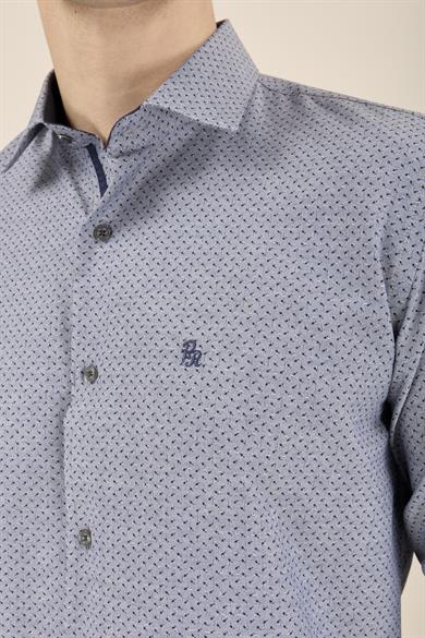 Erkek Slim Fit Dar Yaka Lacivert Gömlek
