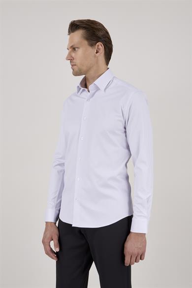Erkek Slim Fit Lila Gömlek