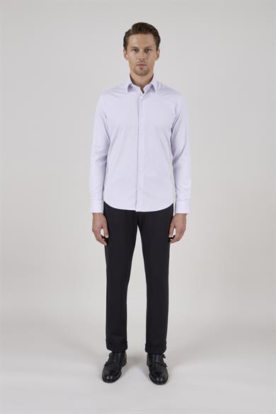 Erkek Slim Fit Lila Gömlek
