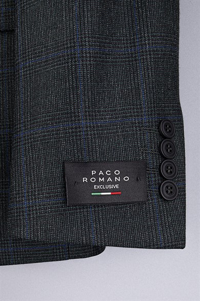 Erkek Slim Fit Mono Yaka Antrasit Ceket