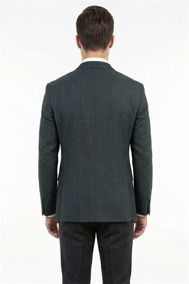Erkek Slim Fit Mono Yaka Antrasit Ceket