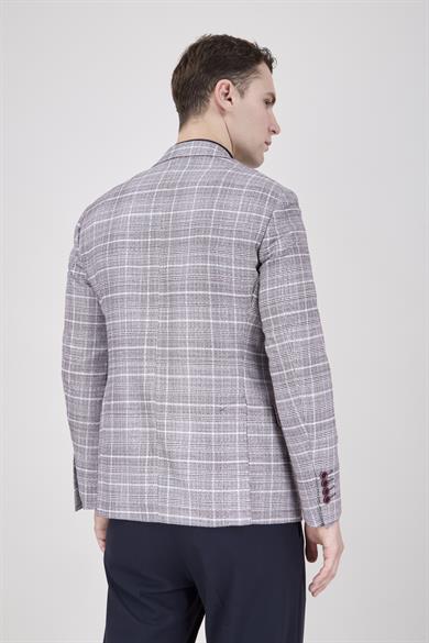 Erkek Slim Fit Mono Yaka Bordo Yarım Astar Ceket