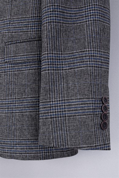 Erkek Slim Fit Mono Yaka Füme Ceket