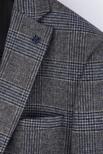 Erkek Slim Fit Mono Yaka Füme Ceket